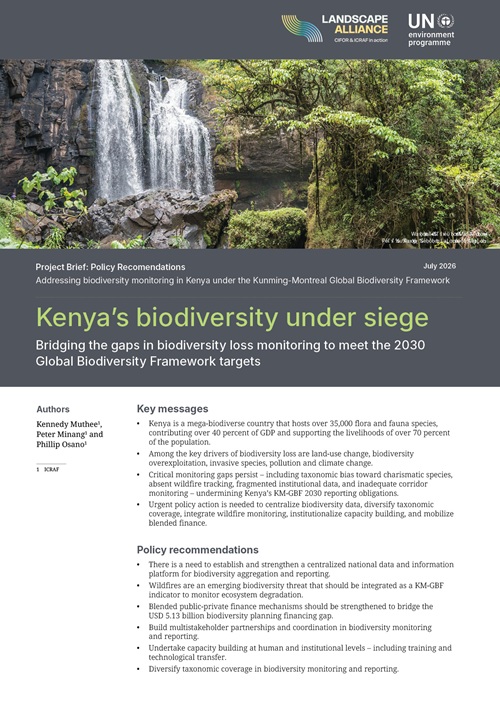 thumbnail of Kenya’s biodiversity under siege: Bridging the gaps in biodiversity loss monitoring to meet the 2030 Global Biodiversity Framework targets