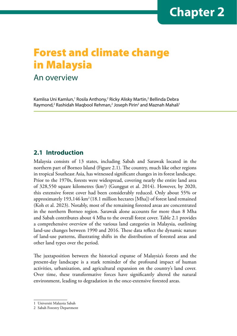 thumbnail of Forest and climate change in Malaysia – An overview