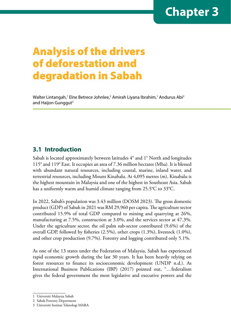 thumbnail of Analysis of the drivers of deforestation and degradation in Sabah