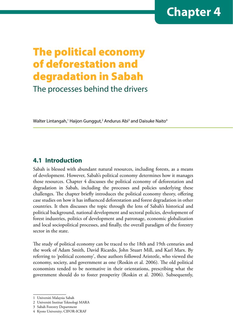thumbnail of The political economy of deforestation and degradation in Sabah – The processes behind the drivers