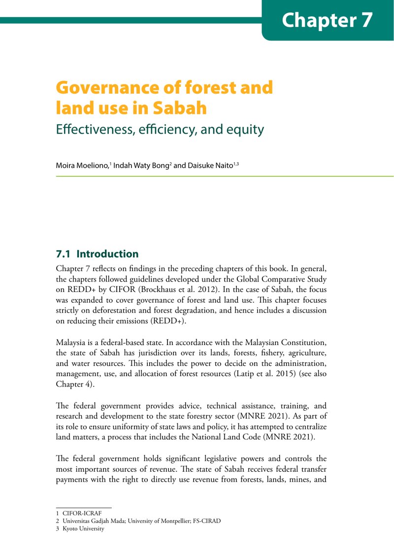 thumbnail of Governance of forest and land use in Sabah – Effectiveness, efficiency, and equity