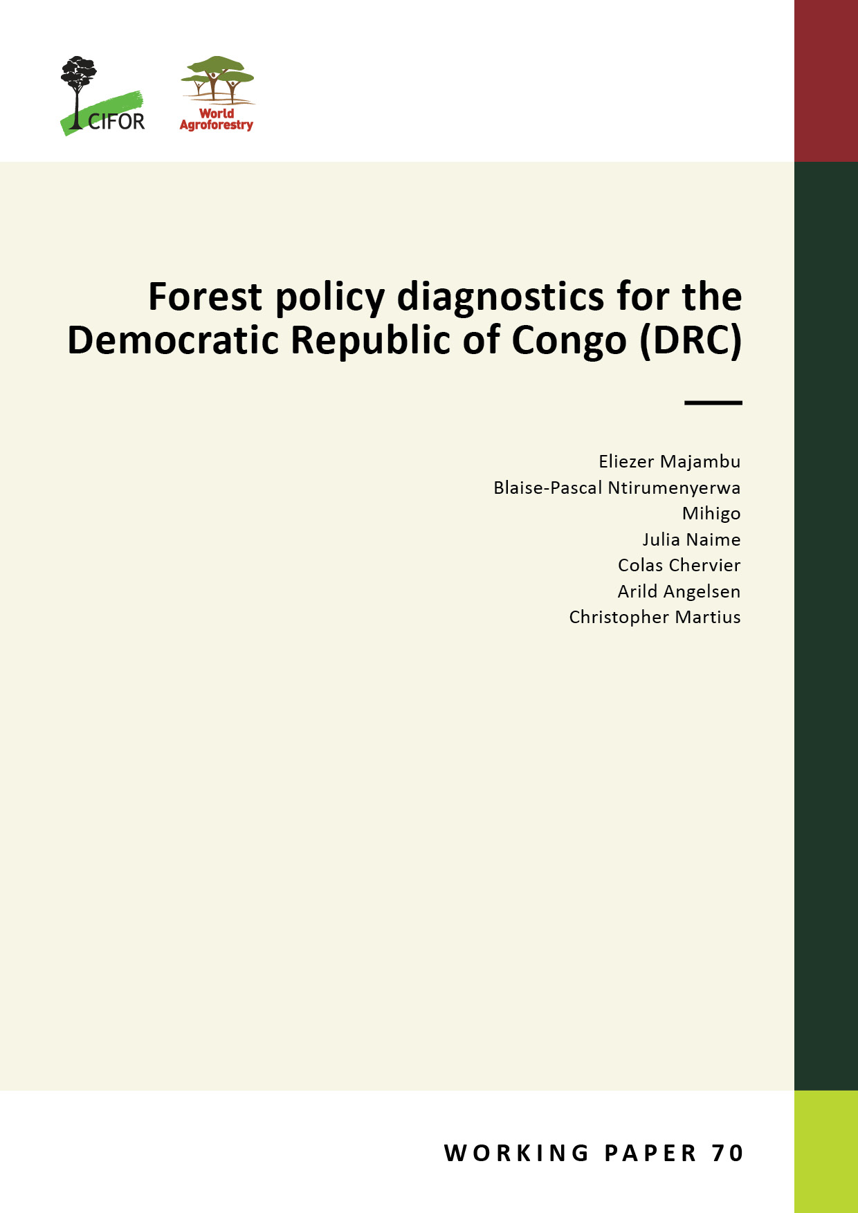thumbnail of Forest policy diagnostics for the Democratic Republic of Congo (DRC)