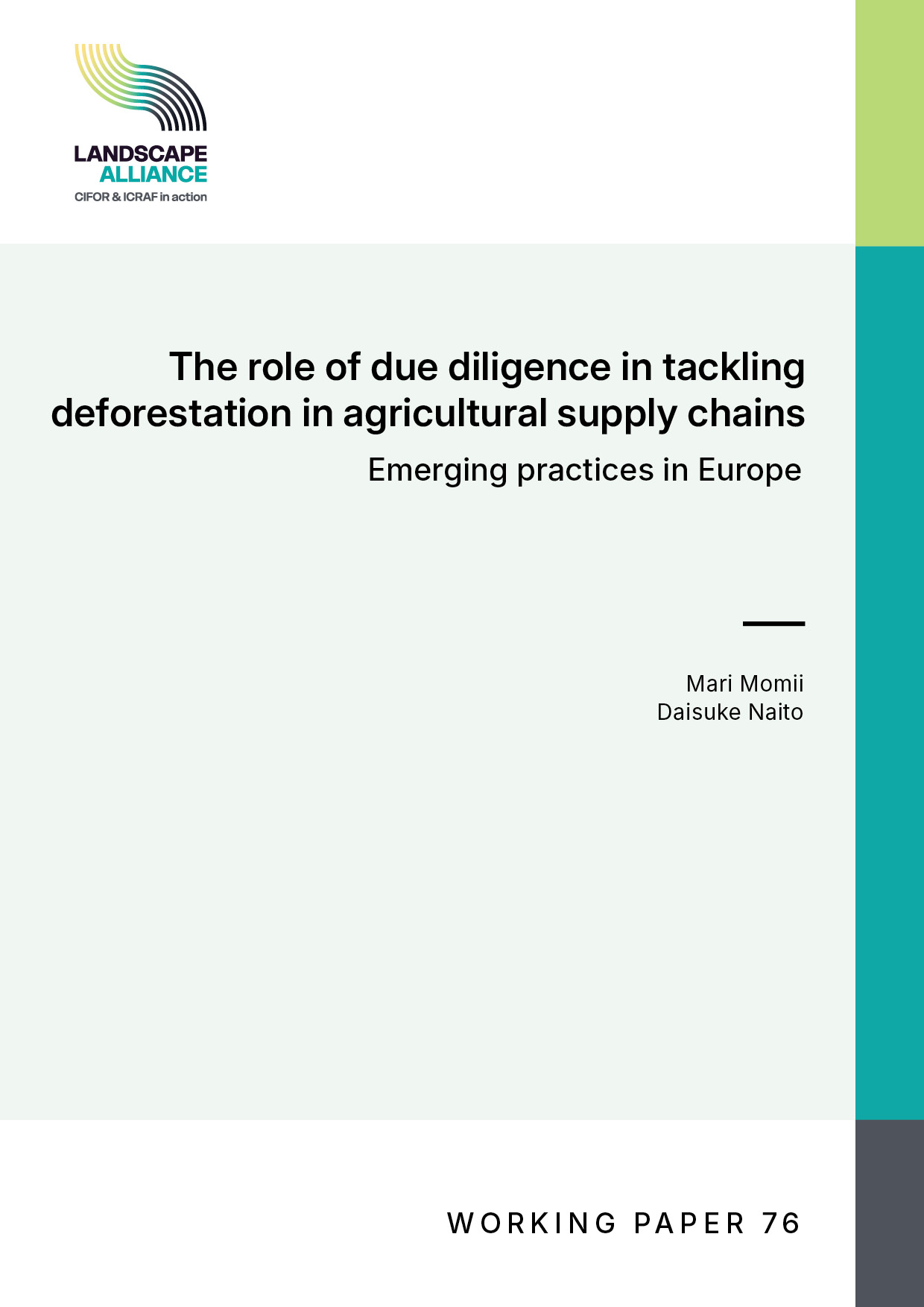 thumbnail of The role of due diligence in tackling deforestation in agricultural supply chains: Emerging practices in Europe