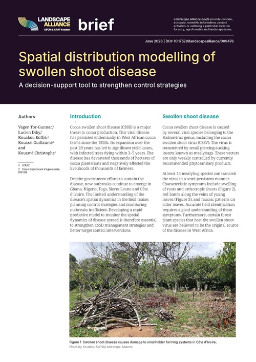 thumbnail of Spatial distribution modelling of swollen shoot disease: A decision-support tool to strengthen control strategies